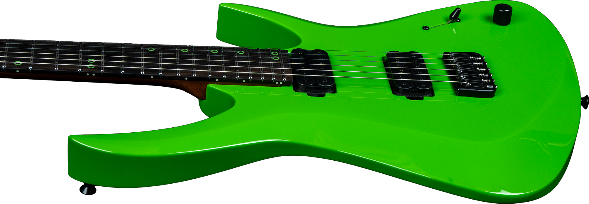 Antares 6-string in gloss slime green with black hardware